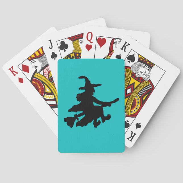 Baralho Flying Witch Black on Teal (Verso)