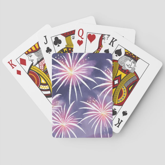 Baralho Fogos de artifício roxos | Pastel Watercolor (Verso)
