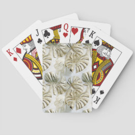 Baralho Folhas Tropicais Verdes Douradas