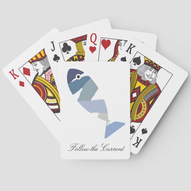 Baralho Follow the Current Fishing Playing Cards, Minimal (Verso)