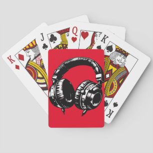 Baralho Fones de Ouvido de Música Negra Presente de Aniver