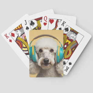 Baralho Fones de ouvido de veste de poodle