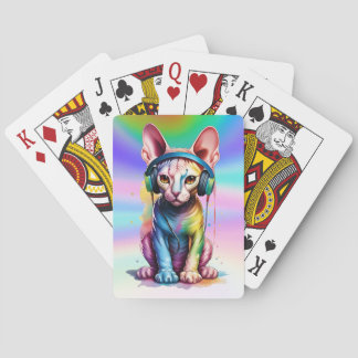 Baralho Fones de ouvido Rainbow Sphynx Cat