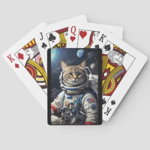 Baralho Força Espacial do Astronauta Gato Engraçado