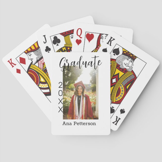 Baralho Formando foto moderno clássico adicionar nome de a (Verso)