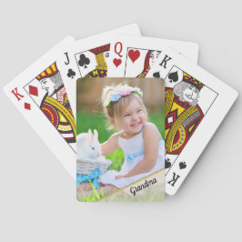 Baralho Foto Criança Jogando Cartas para a Vovó