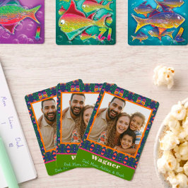 Baralho Foto da Família Bonito Flores de Borboleta Folk Pe