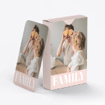 Baralho Foto da família de amor rosa do Pastel moderno<br><div class="desc">Presente de Foto da Família Red Love Modern</div>
