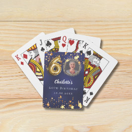 Baralho Foto das estrelas douradas azuis do marinho de 60 