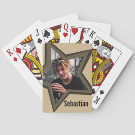 Baralho Foto de adolescente em um nome personalizado de es