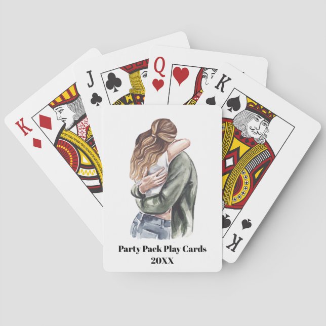 Baralho Foto de Cheio de Texto Personalizado Vertical - Ca (Verso)