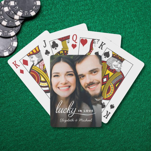 Baralho Foto de Jogando Sortudo no Amor (Lucky In Love Photo Playing Poker Cards)