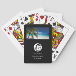 Baralho Foto de Monograma de Silhueta de Golfinho Preto