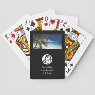 Baralho Foto de Monograma de Silhueta de Golfinho Preto