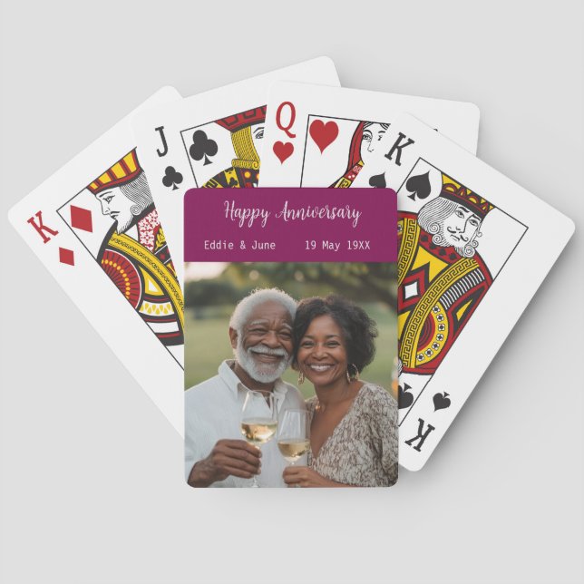 Baralho Foto do Aniversário Cartões de Poker Modernos (Verso)