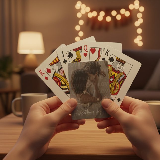 Baralho Foto do Casal Romântico do Dia de os namorados Per (Criador carregado)