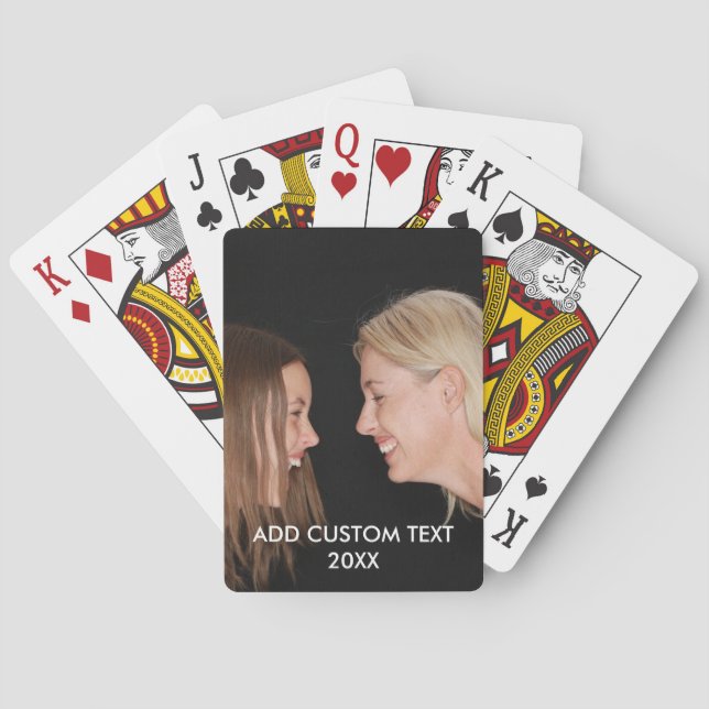 Baralho Foto do cheio - Texto Vertical Personalizado (Verso)