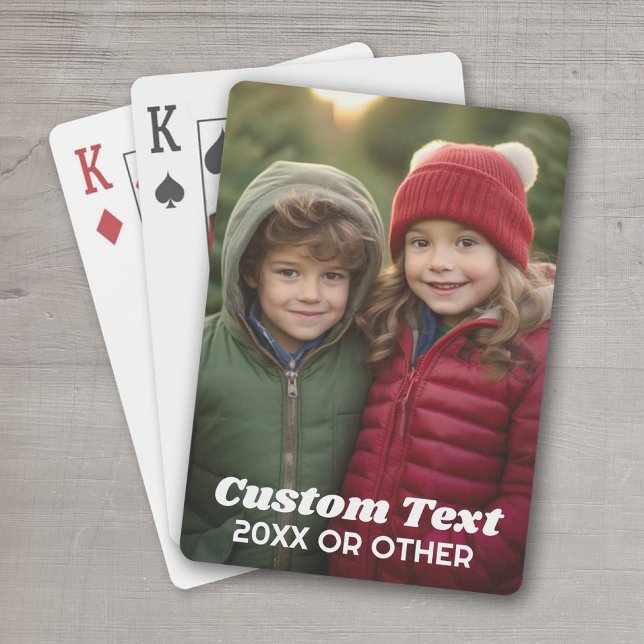 Baralho Foto do cheio - Texto Vertical Personalizado (Personalized Playing Cards - add your photos and text)