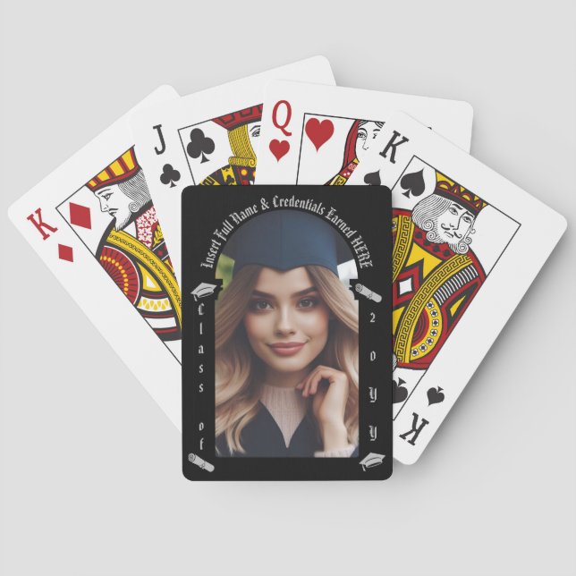 Baralho Foto do formando, Boné e Tassel, Diploma - Arco Ne (Verso)