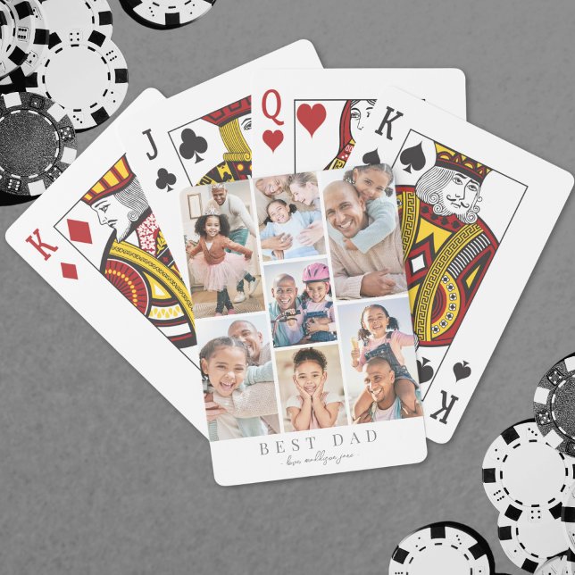 Baralho Foto do Pai Personalizado Pai (Father Personalized Dad Photo Poker Cards)