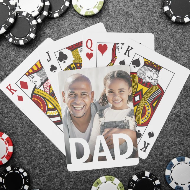 Baralho Foto do Papai Simples Moderna (Simple Modern Dad Photo Poker Cards)