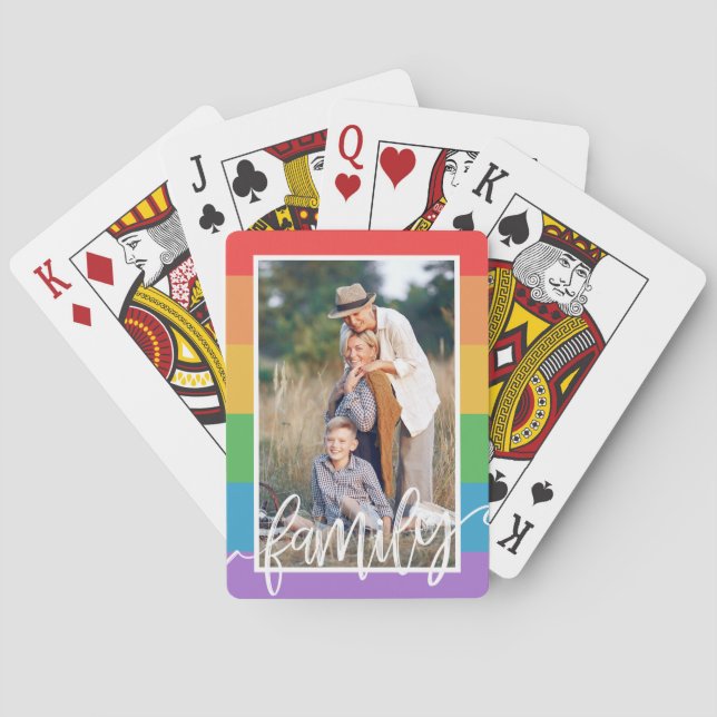 Baralho Foto do script de pincel LGBT Rainbow Family (Verso)
