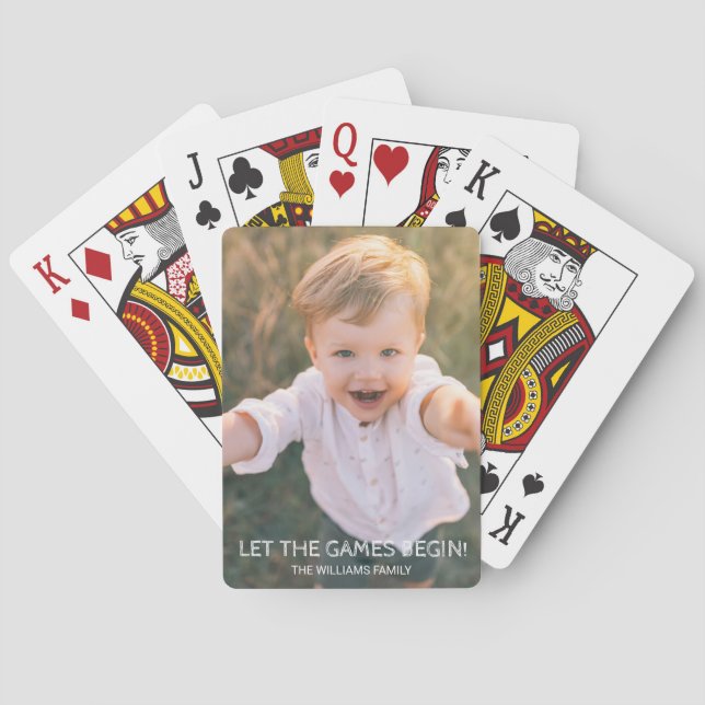 Baralho Foto personalizada da família que permite o início (Verso)