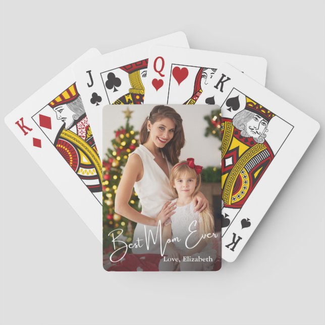 Baralho Foto personalizada da melhor mãe de sempre (Verso)