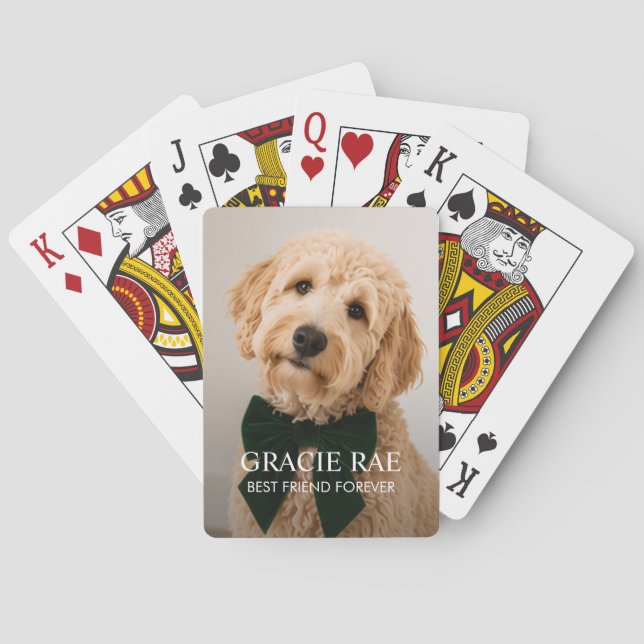 Baralho Foto Personalizada de Cachorro Moderno (Verso)