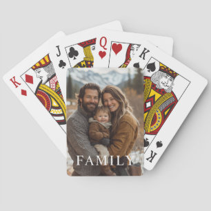 Baralho Foto Personalizada de Família Moderna