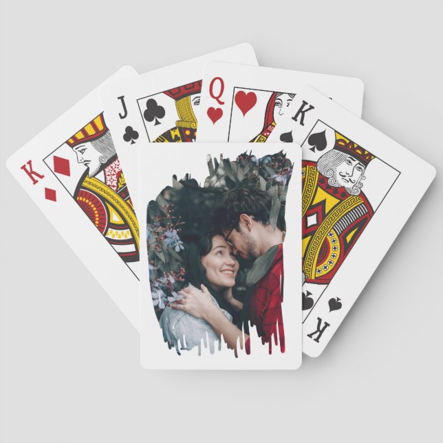 Baralho foto personalizada de traçado do pincel do feliz d (Verso)