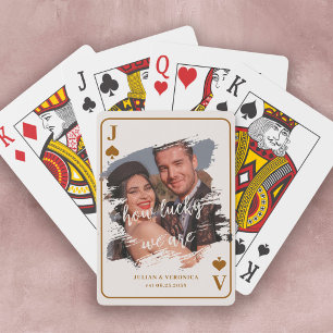 Baralho Foto Personalizada DIY Como Somos Sortudos Casal