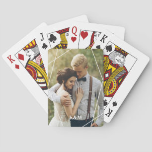 Baralho Foto Personalizada do Monograma da Tendy