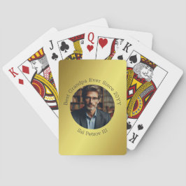 Baralho Foto Personalizada Melhor Avô Já Dourado