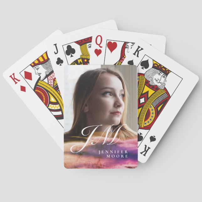 Baralho Foto Rosa Rosa Púrpura Púrpura Personalizada Chic  (Verso)