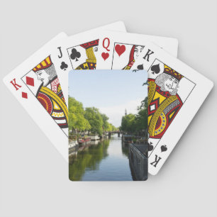 Baralho Fotografia de viagem do canal de Amsterdã com Hous