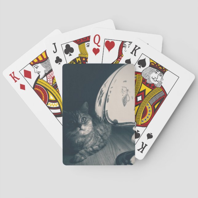 Baralho Fotografia do estilo do gato e da lâmpada (Verso)