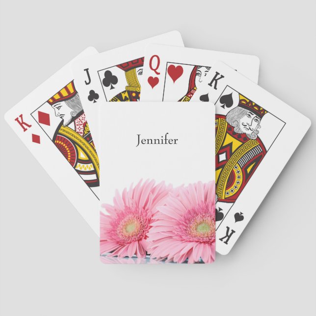 Baralho Fotografia Elegante de Gerbera Daisies Rosa (Verso)