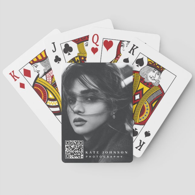 Baralho Fotografia mínima moderna com código QR de foto (Verso)