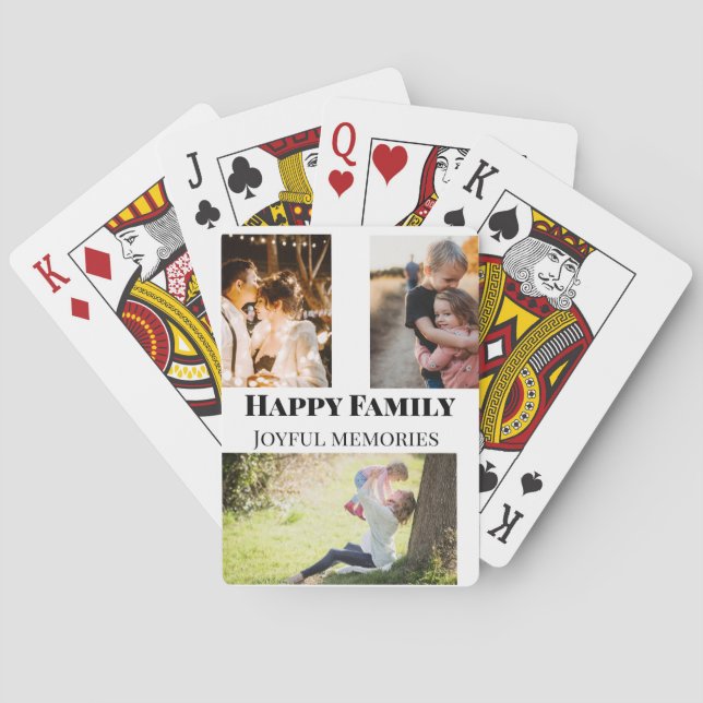 Baralho fotos da família memórias adicionar imagem do nome (Verso)