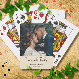 Baralho Fotos de Casamento Elegante com Champanhe Amor e A