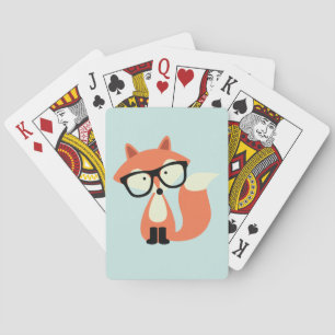 Baralho Fox vermelho do hipster bonito