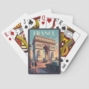 Baralho France Arc de Triomphe Viagem Art Vintage