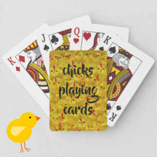 Baralho "Frangos Brincando com Cartas" Padrão Amarelo Dive