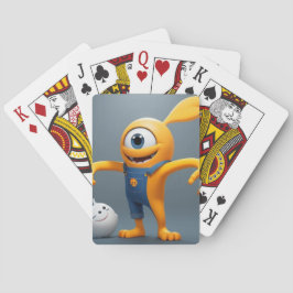 Baralho „Fröhliches Einaugenmonster mit Geisterfreund“