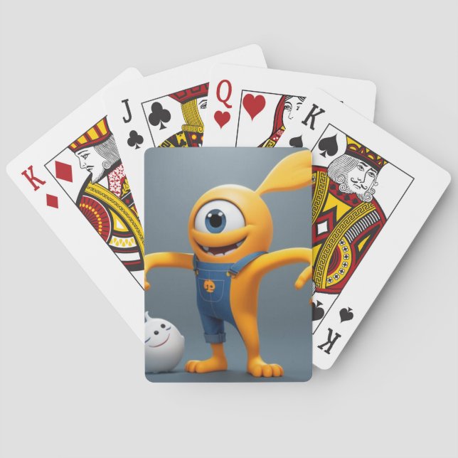 Baralho „Fröhliches Einaugenmonster mit Geisterfreund“ (Verso)