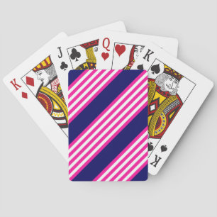 Baralho Fuchsia e padrão de cinco faixas brancas com azul