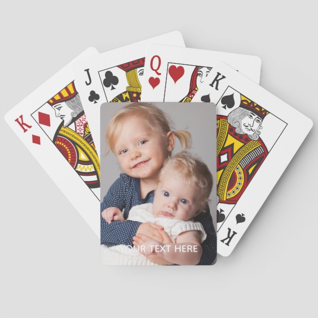 Baralho Full Vertical Photo Script Custom Text Poker Cards (Verso)