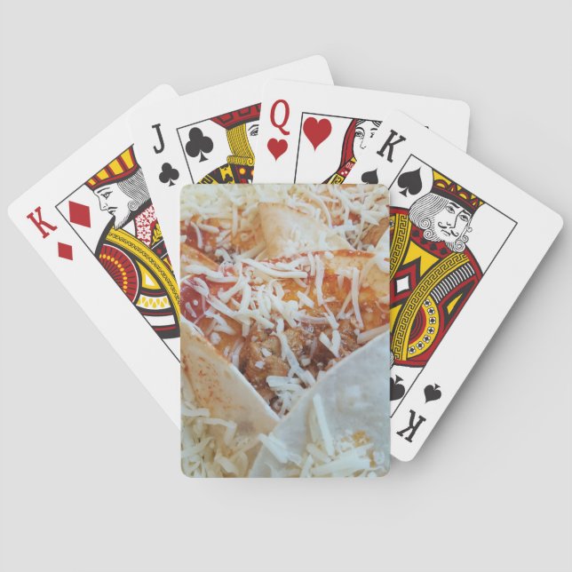 Baralho Fundo de Comidas Engraçadas de Queijo Burrito (Verso)