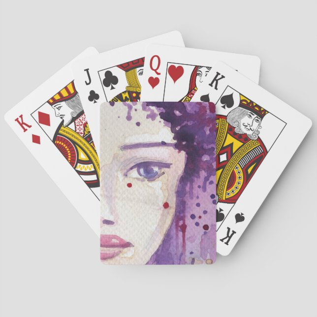 Baralho Fundo pintado da aguarela (Verso)